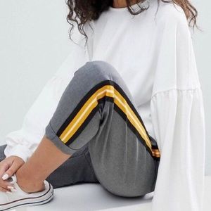 Yellow side stripe pants